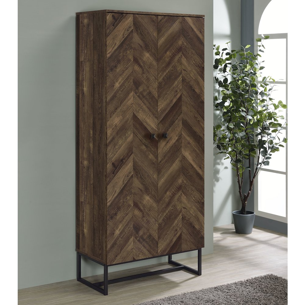 Carolyn 2-door Engineered Wood Accent Cabinet Rustic Oak
