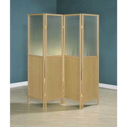 Mattison 4-Panel Room Divider Folding Shoji Screen Natural