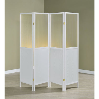 Mattison 4-Panel Room Divider Folding Shoji Screen White
