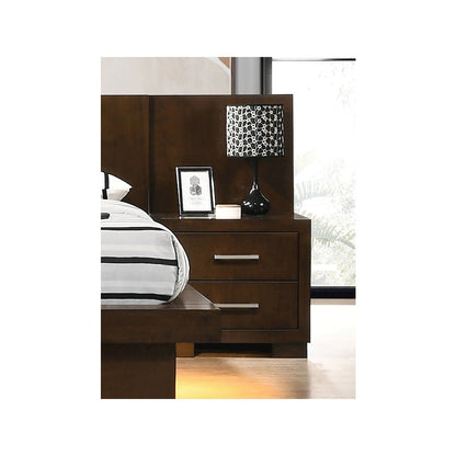 Jessica 5-piece Eastern King LED Bedroom Set Cappuccino