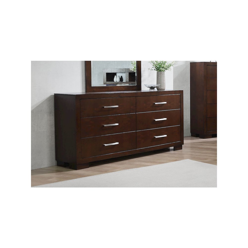 Jessica 6-drawer Dresser Cappuccino