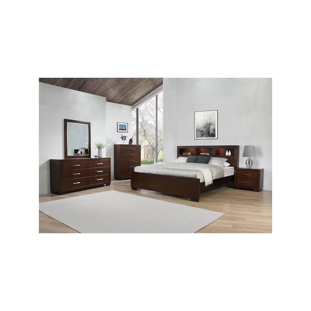 Jessica 6-drawer Dresser with Mirror Cappuccino
