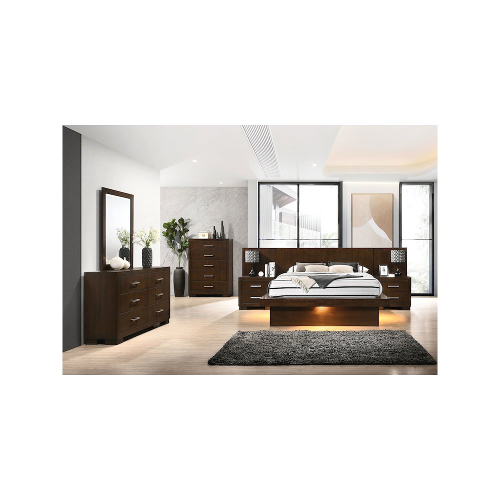 Jessica 6-drawer Dresser with Mirror Cappuccino