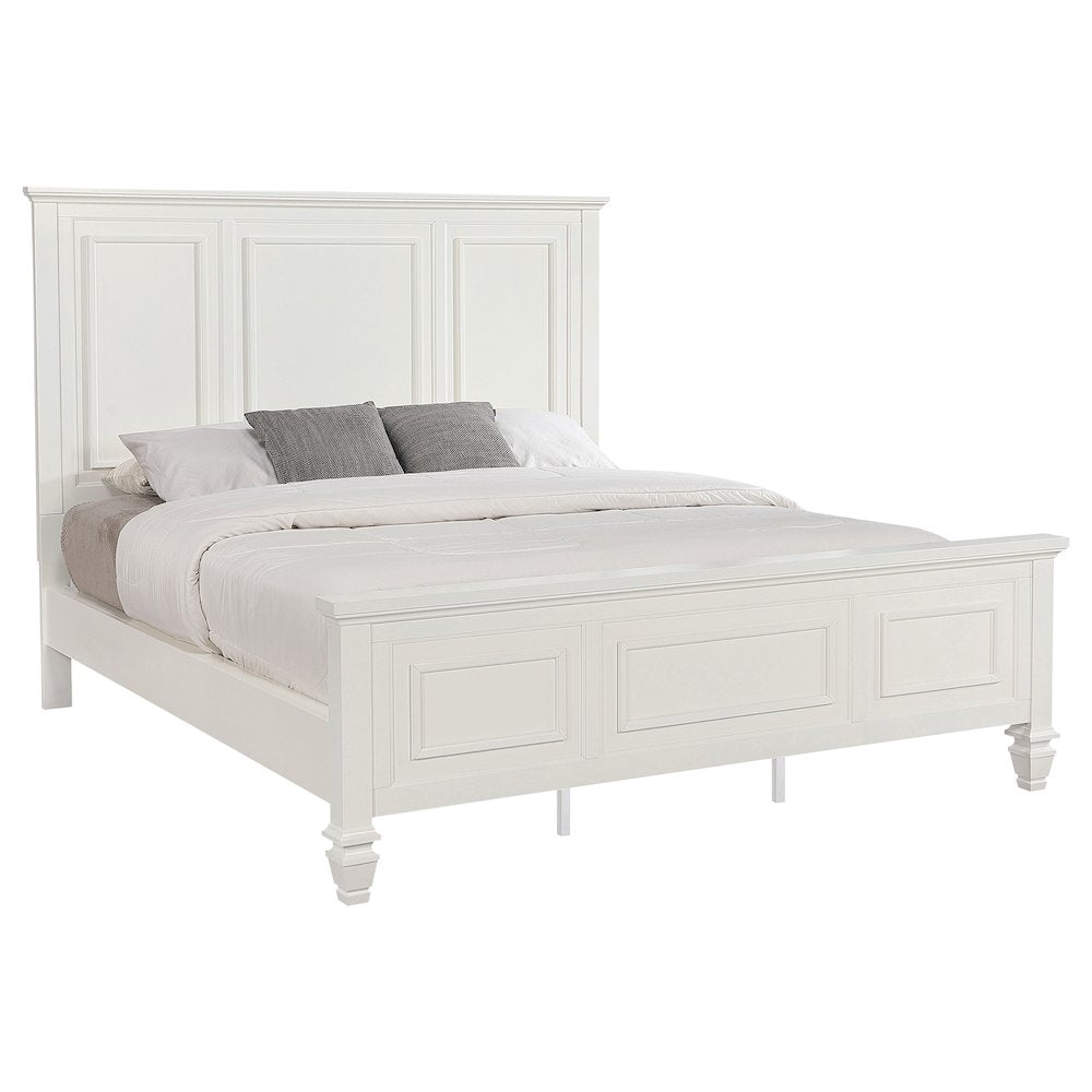 Sandy Beach 63-inch California King Panel Bed Cream White