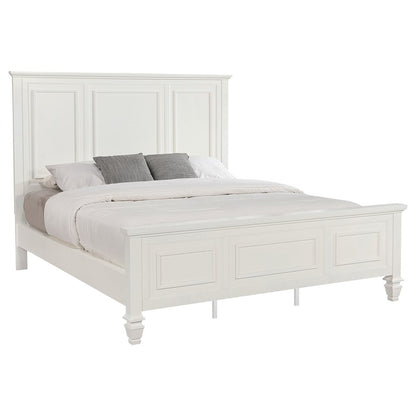 Sandy Beach 63-inch California King Panel Bed Cream White