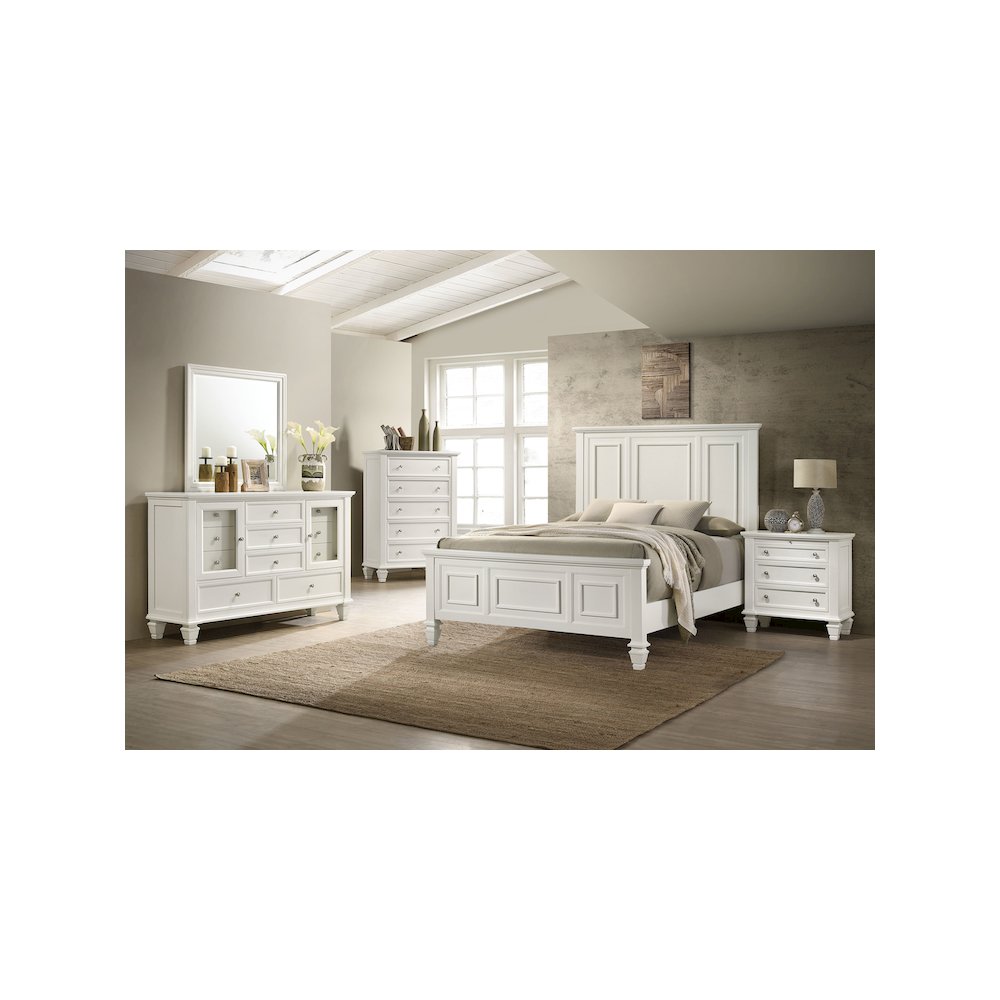 Sandy Beach 3-drawer Nightstand Cream White