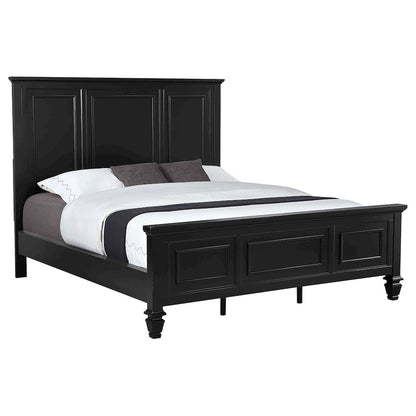 Sandy Beach 63-inch California King Wood Panel Bed Black