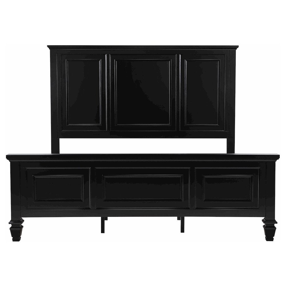 Sandy Beach 63-inch California King Wood Panel Bed Black