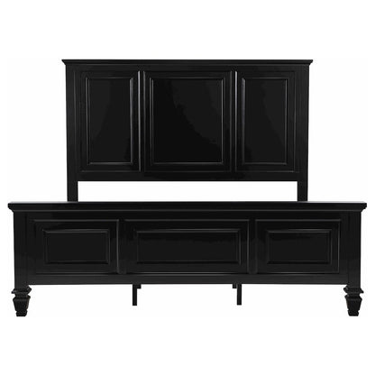 Sandy Beach 63-inch California King Wood Panel Bed Black