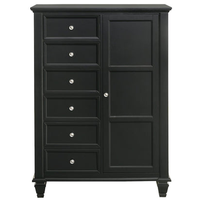 Sandy Beach 8-drawer Door Chest Black