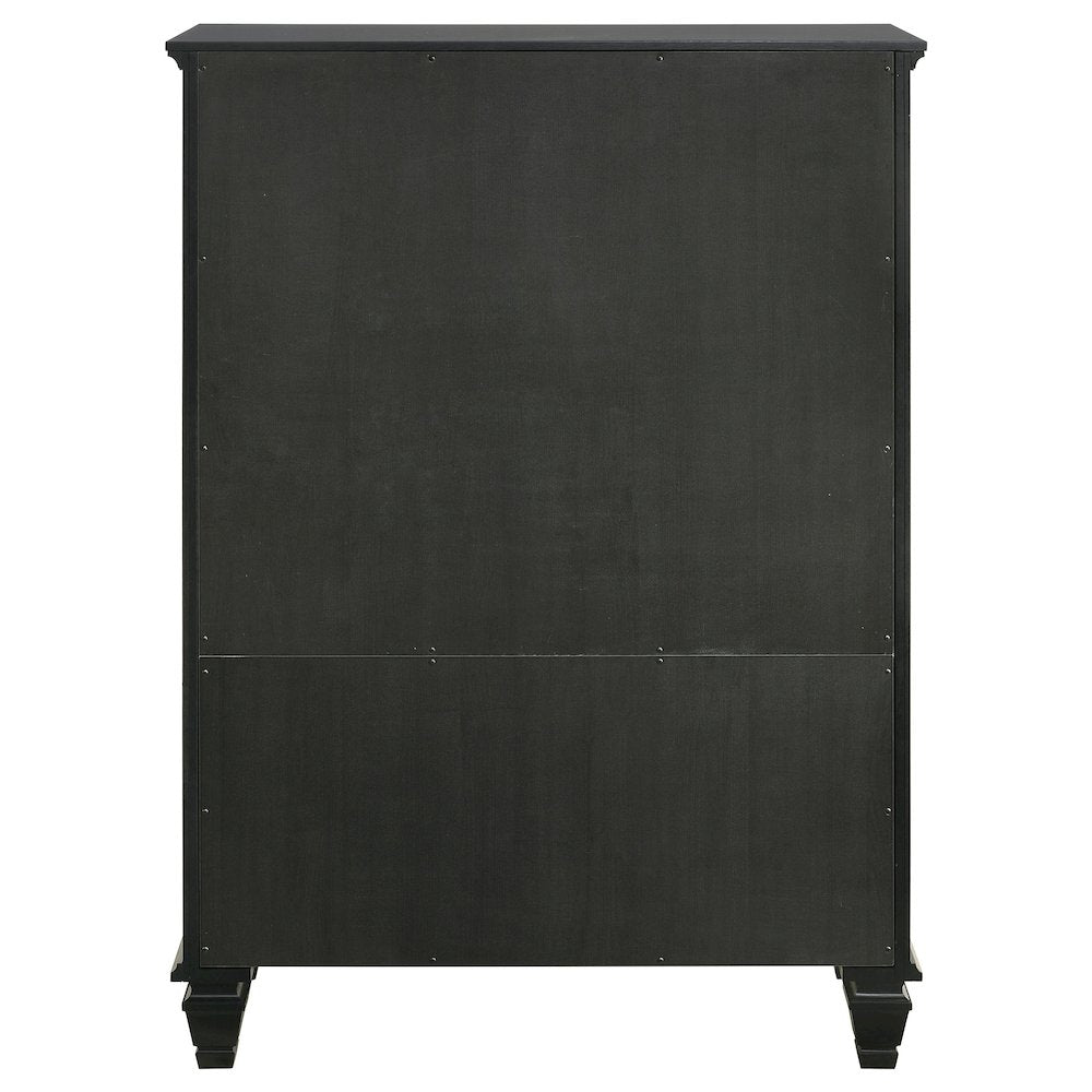 Sandy Beach 8-drawer Door Chest Black