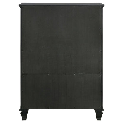 Sandy Beach 8-drawer Door Chest Black
