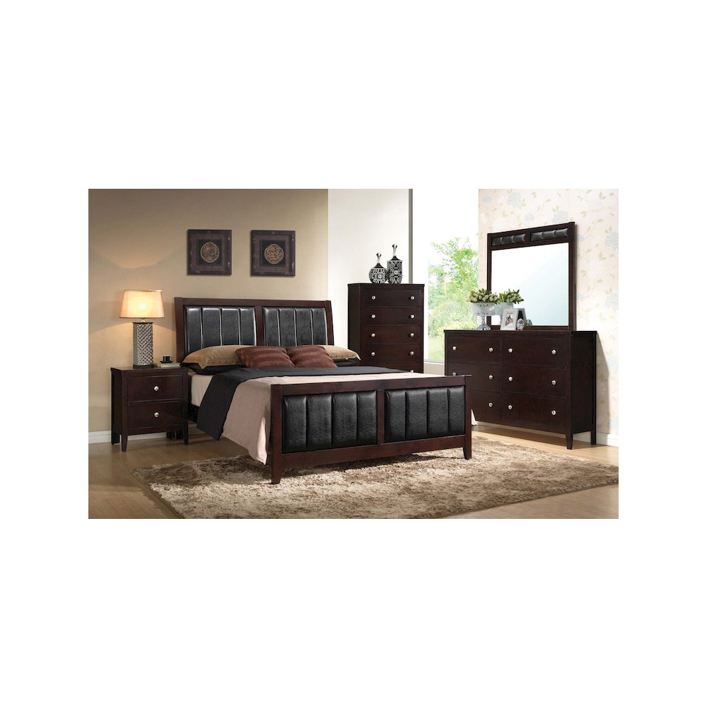 Carlton Wood Eastern King Panel Bed Cappuccino