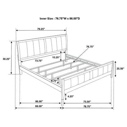 Carlton Wood California King Panel Bed Cappuccino