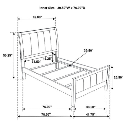 Carlton Wood Twin Panel Bed Cappuccino