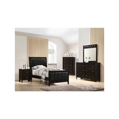 Carlton Wood Twin Panel Bed Cappuccino