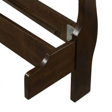 Wooden Twin Sleigh Bed Frame with Curved Headboard, Cappuccino