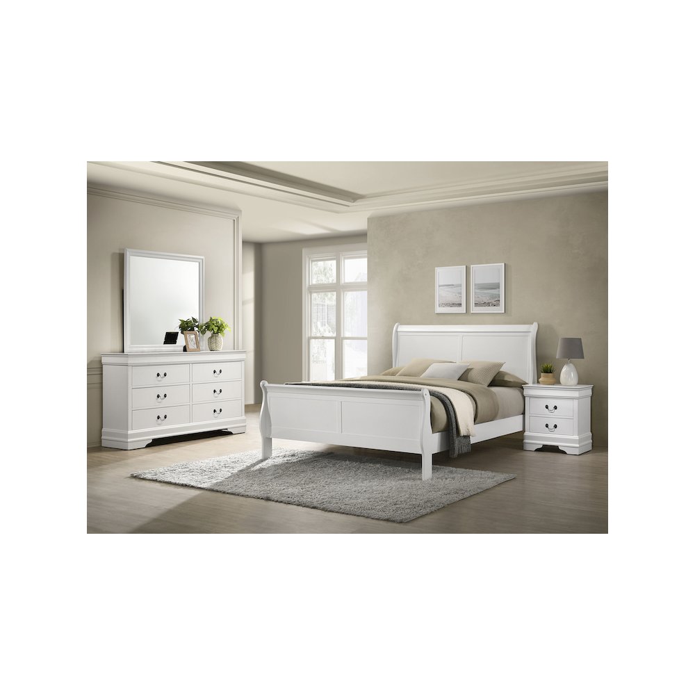 Louis Philippe 4-piece Queen Bedroom Set White