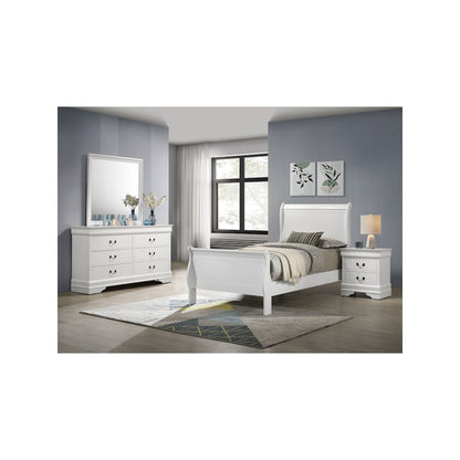 Louis Philippe 4-piece Twin Bedroom Set White