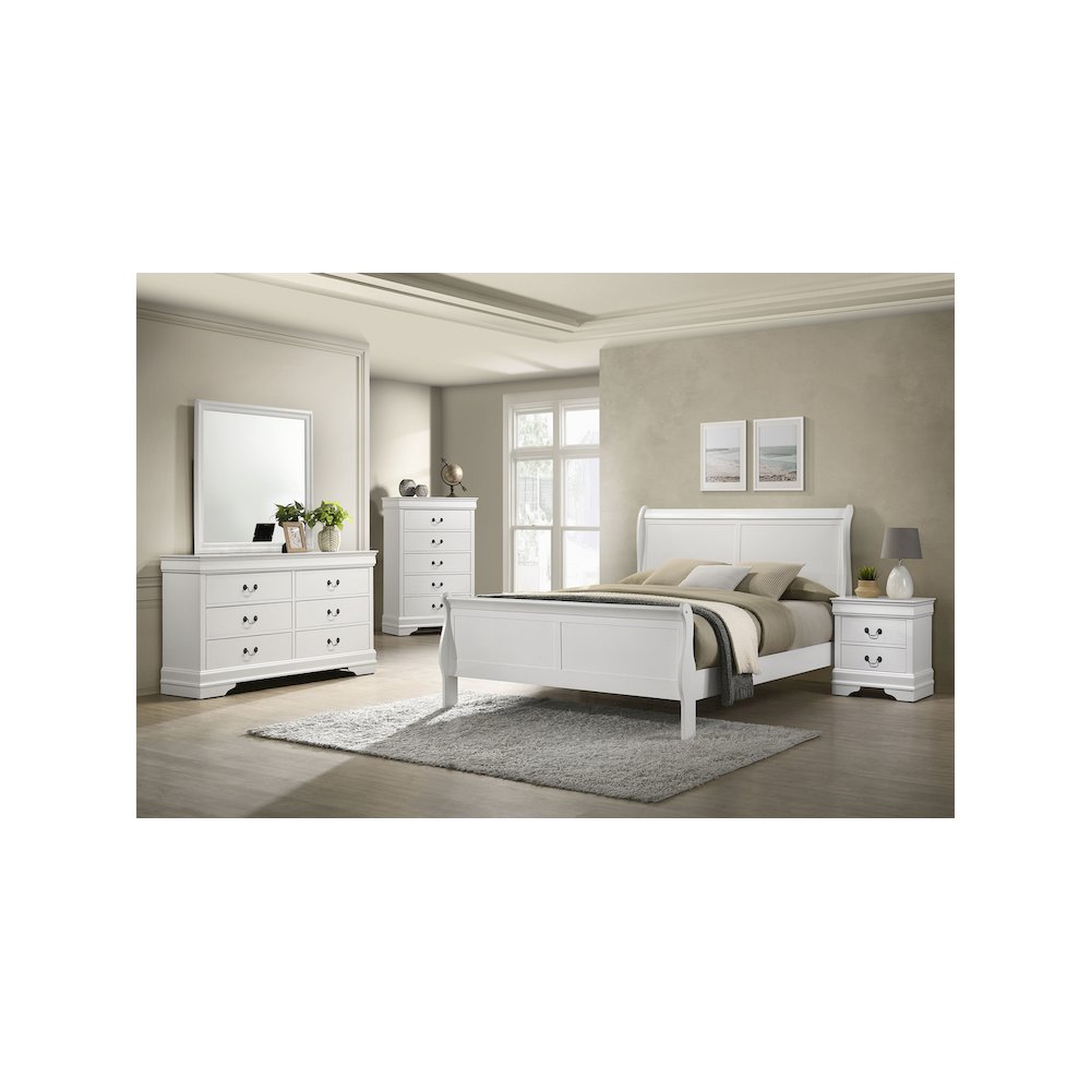 Louis Philippe Dresser Mirror White