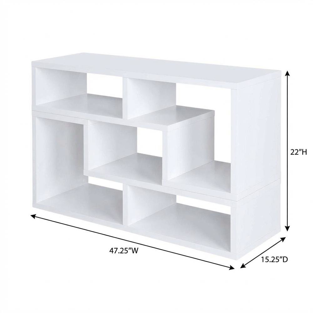 White multipurpose TV stand with open shelving and transitional style