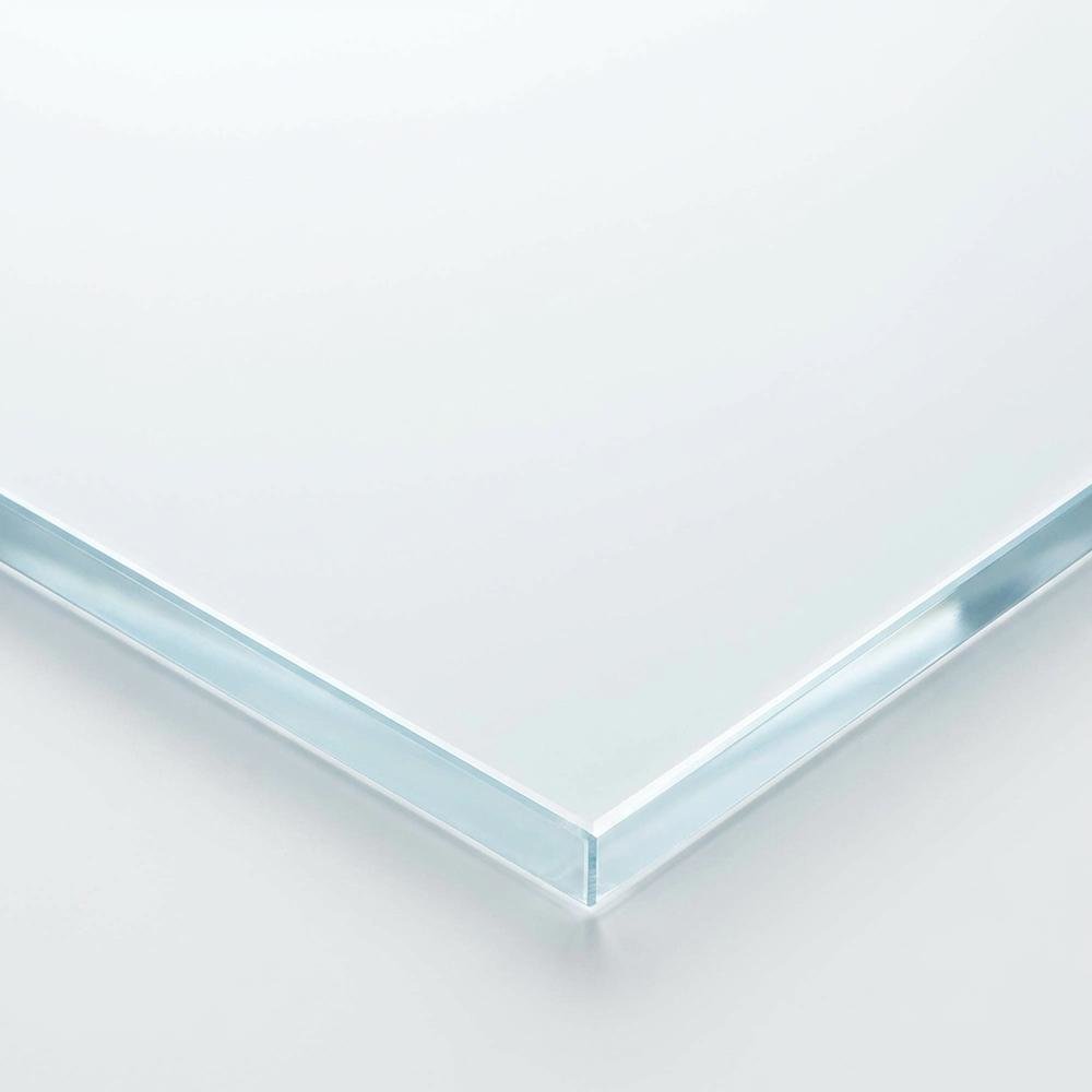 Clear Glass Top Acrylic Office Desk, Rectangular Design And Contemporary Style