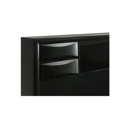 Briana Wood Eastern King Storage Bookcase Bed Black