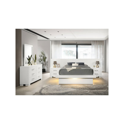 Jessica 5-piece Queen LED Bedroom Set Cream White