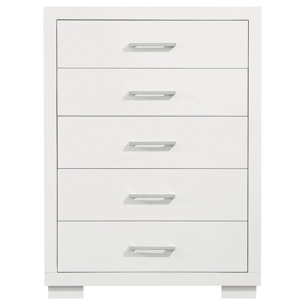 Jessica 5-drawer Bedroom Chest Cream White