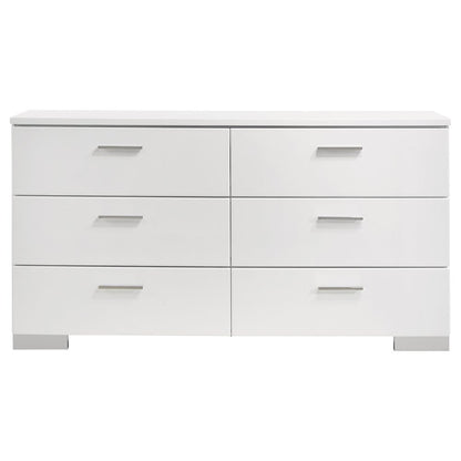 Felicity 4-piece Full Bedroom Set White High Gloss