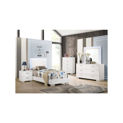 Felicity 4-piece Twin Bedroom Set White High Gloss