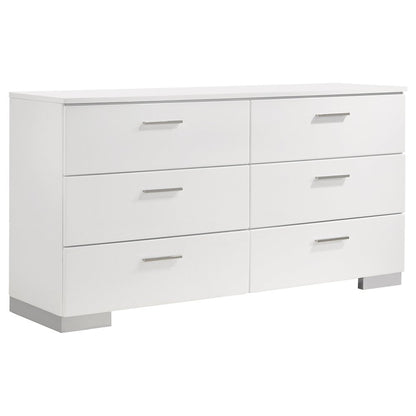 Felicity 4-piece Twin Bedroom Set White High Gloss