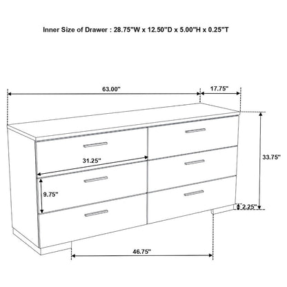 Felicity 4-piece Twin Bedroom Set White High Gloss