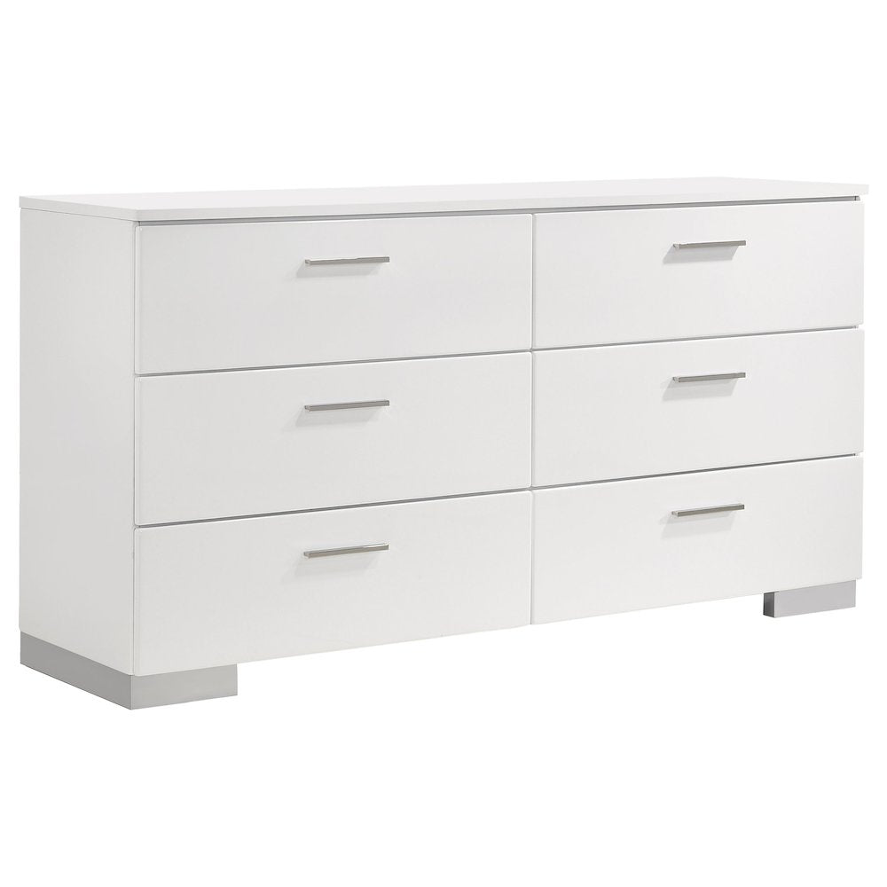 Felicity 5-piece Twin Bedroom Set White High Gloss