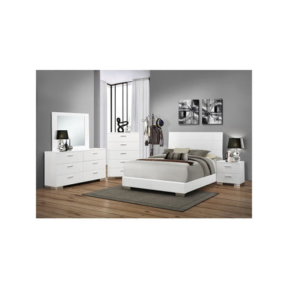 Felicity 6-drawer Wood Dresser with Mirror White High Gloss