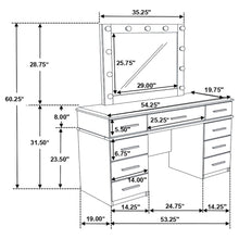 Felicity 9-drawer Vanity Table Lighted Mirror Glossy White