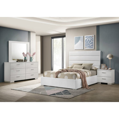 Felicity 4-piece Full Bedroom Set White High Gloss