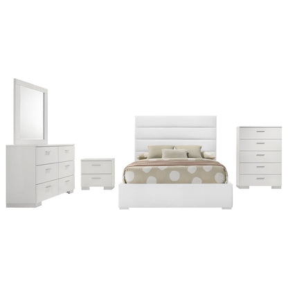 Felicity 5-piece Full Bedroom Set White High Gloss