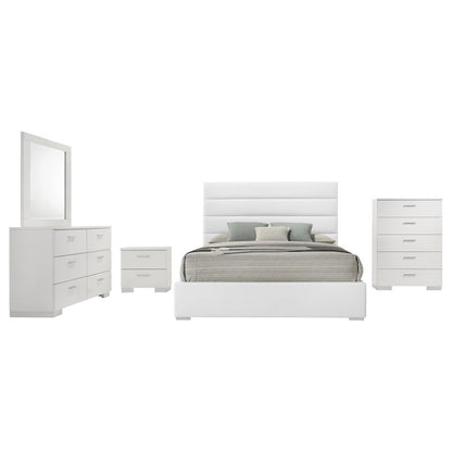 Felicity 5-piece Eastern King Bedroom Set White High Gloss
