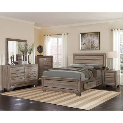 Kauffman Wood Queen Storage Panel Bed Washed Taupe