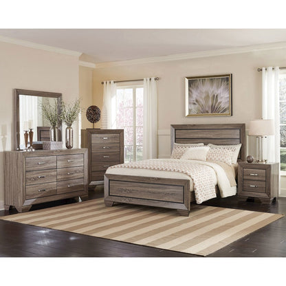 Kauffman Wood California King Panel Bed Washed Taupe