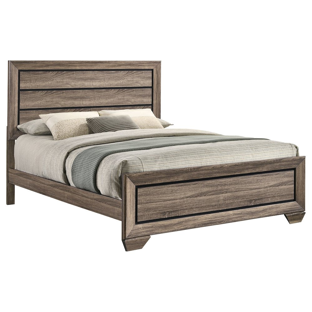 Kauffman Wood Queen Panel Bed Washed Taupe