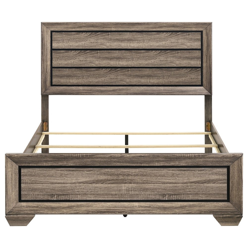 Kauffman Wood Queen Panel Bed Washed Taupe