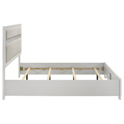 Miranda 54-inch Upholstered Eastern King Panel Bed White