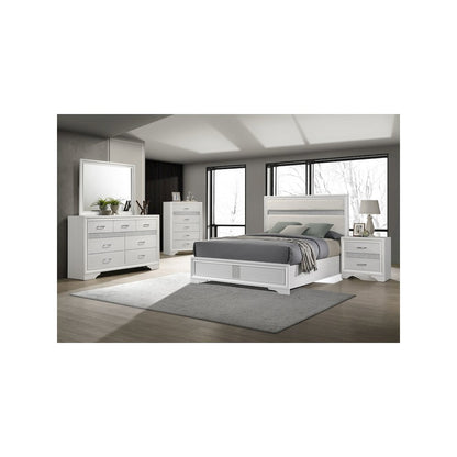 Miranda 54-inch Upholstered Eastern King Panel Bed White