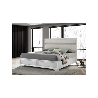 Miranda 54-inch Upholstered California King Panel Bed White