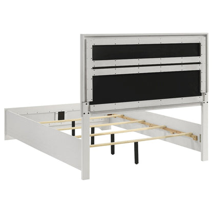 Miranda 54-inch Upholstered Queen Panel Bed White