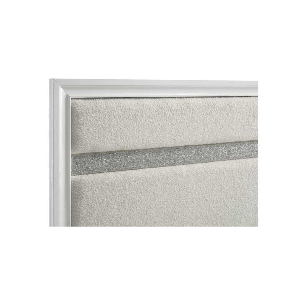 Miranda 54-inch Upholstered Queen Panel Bed White