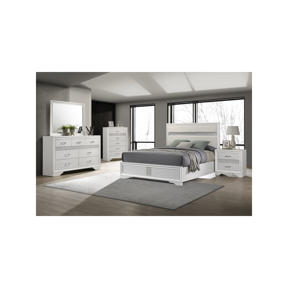 Miranda 54-inch Upholstered Queen Panel Bed White