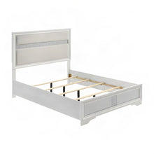 Polyester-Upholstered Queen Platform Bed Frame with Headboard, White